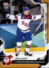 BROCK NELSON 2026 TOPPS NOW OLYMPICS ORANGE FOIL SP 1/25 USA HOCKEY