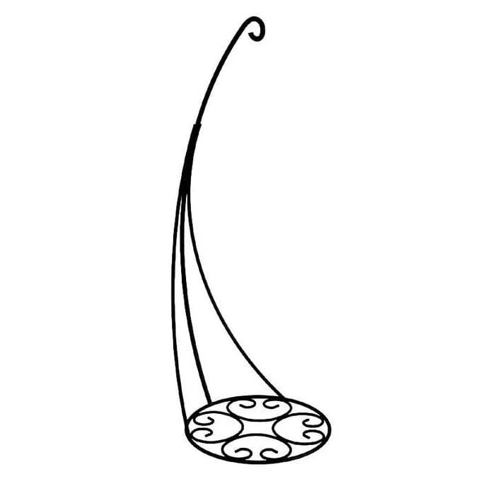 Panacea Scroll Top Basket Hanger 14"" Garden Outdoor