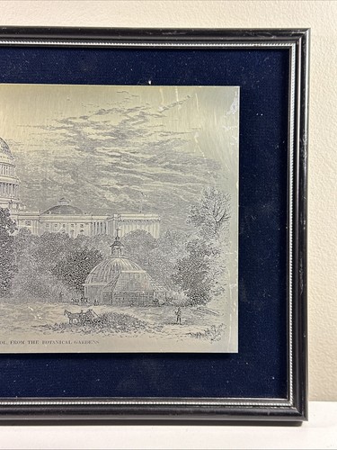 The Capitol Botanical Gardens Washington DC John Ward Metal Etching Plate Framed - Picture 7 of 9