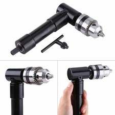 90-Degree Cordless Right Angle Drill Adapter with Adjustable Handle, 3/8" Chuck