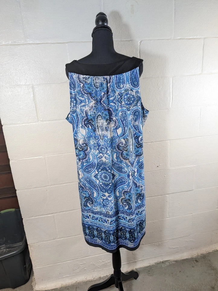 Vestido recto para mujer Notations 2X sin mangas línea A escote adornado con cuentas Foto 3 de 4