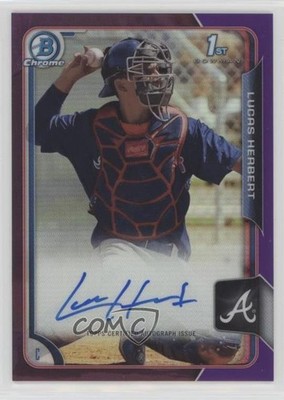 2015 Bowman Draft Chrome Pick Purple Refractor 60/250 Lucas Herbert Auto fm0