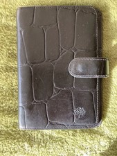Mulberry Croc Leather Pocket Organiser Filofax Notebook Agenda Black 