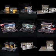 1:64 Diorama Parking Lot Model LED Japanese Garage Scene Display Model Toy US