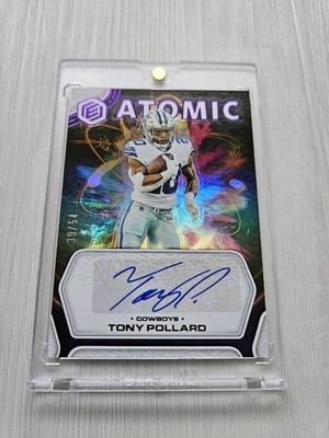 Tony Pollard /54 Auto Elements Atomic 2022 TennesseeTitans Dallas Cowboys Panini