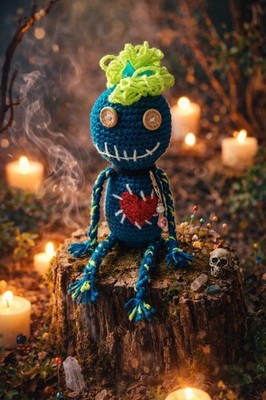 Voodoo - Moppet / Puppe gehäkelt  +Glücksanhänger