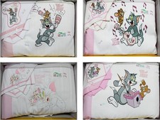#Trapunta Lettino Sfoderabile 115x150 Paracolpi Lenzuola Coordinata Tom e Jerry