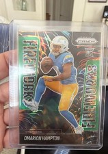 2025 Panini Prizm - Fireworks Omarion Hampton #17 Green Ice Prizm (RC)