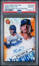 2023 Topps Pristine Baseball Bobby Witt Jr. Orange Fresh Faces Auto /25 PSA 10