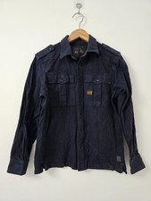 G-Star Raw Overshirt Shacket Mens Large Navy Blue Zip Button Military Workwear