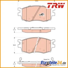 Brake pad set, disc brake Cotec TRW GDB3420 for Kia