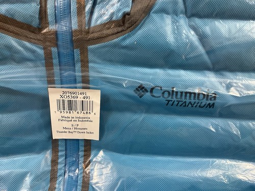 Columbia Titanium Thunder Bay Down Jacket Mens Sz S Hooded XO5369-491 - Picture 8 of 13