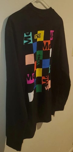 Vans x MoMA Logo Black/Multi Checkered Longsleeve T-Shirt MENS Medium HTF '2019' - Picture 12 of 22