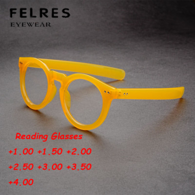 Men Women Blue Light Blocking Reading Glasses Round Classic Presbyopic Readers
