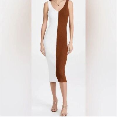 brown leather dress Women's Something to Behold Brown Faux Leather Short Sleeve Belted Midi Dress | Size: L main image 1