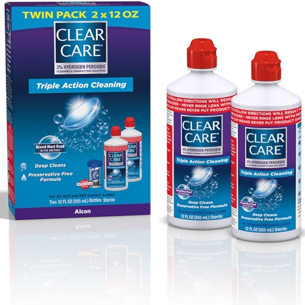 Clear Care plus Cleaning Solution with Lens Case (2-Pack,12 Oz)
