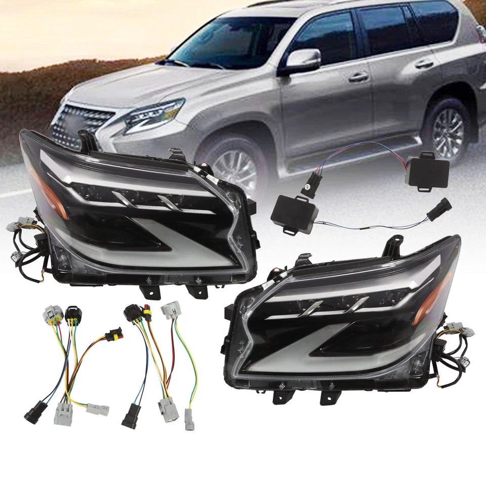 Pair For 2016-2019 Lexus GX460 LED DRL Headlight Sequential Signal Turn Assembly Foto 3 de 4