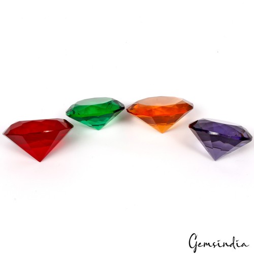 Hydro Tourmaline Round Cut Multi Colors 217.50 Cts Excellent Cut Gemstones~ 4 Pc - Picture 10 of 11