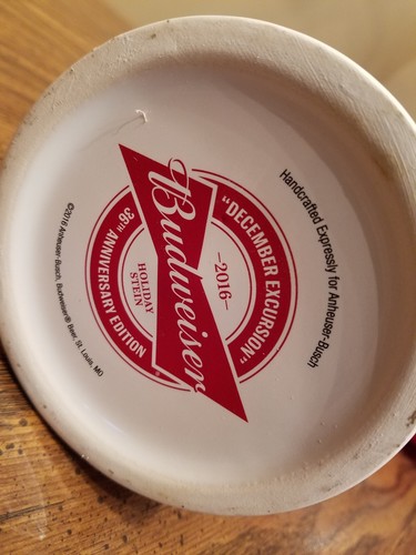 2016 Budweiser Bud Holiday Stein jährlich Clydesdale Weihnachtsbier NEU Busch AB - Bild 5 von 5