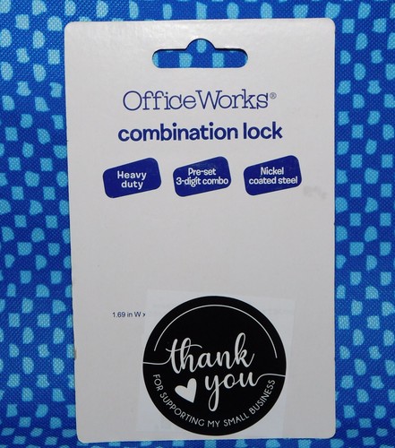WOW Office Works Combination Combo Pad Lock Heavy Duty Nickel Coated New/SEALED - Bild 2 von 2