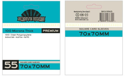 55 Sleeve Kings Square Board Game Card Sleeves Clear 70mm x 70mm SKS-9965 |  eBay