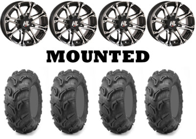 Kit 4 Maxxis Zilla Tires 27x10-14 on High Lifter HL3 Machined Wheels POL