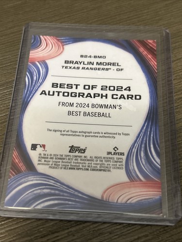 2024 Bowman's Best Braylin Morel Orange X-Fractor Auto /25 - Bild 2 von 2