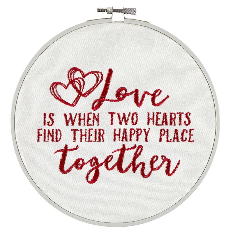 Embroidery Hoop Wall Art Cross Stitch Hoop Ring Needlework, Two Hearts - 4 Pack