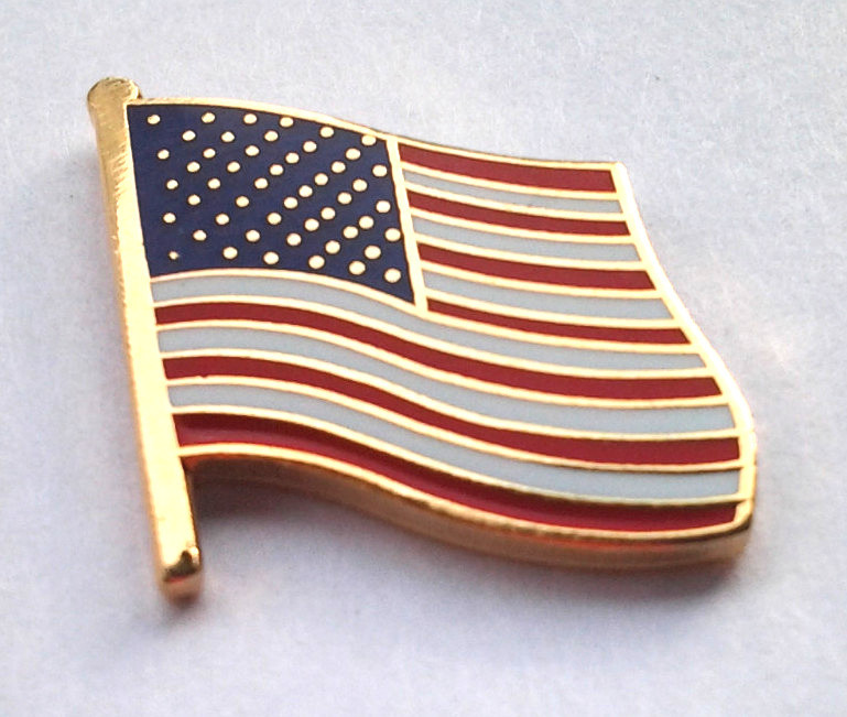 UNITED STATES US AMERICAN FLAG (SMALL 3/4") Hat Pin 14876 HO