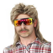 Mullet Wigs for Men Joe Dirt Emo Wig 80s 90s Costumes Fancy Party Accessory C...