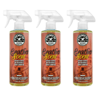 Chemical Guys - Leather Scent Air Freshener & Odor Eliminator (16 oz) (3 Pack)
