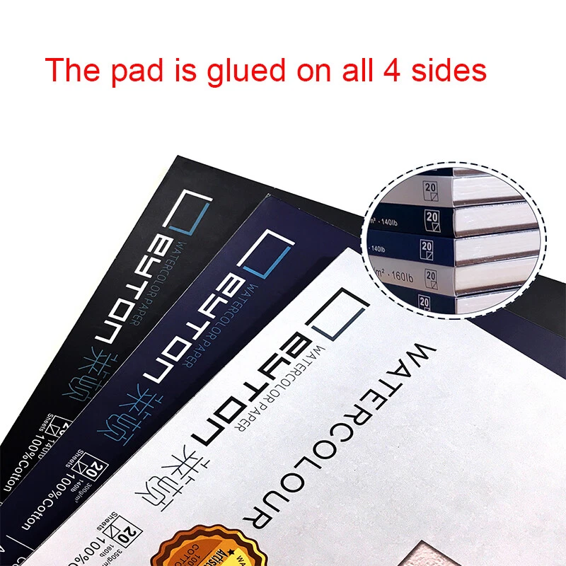 Watercolour Block, 100% Cotton 300gsm Artist Quality Paper Pad, 20 Sheets - image 3 of 4