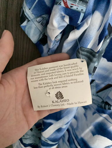 Kalaheo Fighter Jet Hawaiian Shirt AOP Made in Hawaii - Size XL - Picture 3 of 6