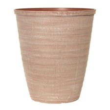 Dune Garden Planter, Terracotta Brick Effect, Plastic Pot With Rim, 28cm Pot
