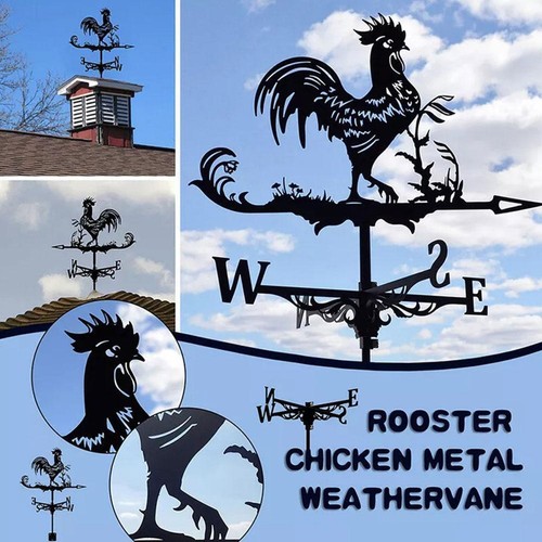 Vintage Style Metal Black Witch Weathervane Weather New Vane Decor Farm R6U7 - Picture 2 of 27