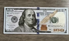 $100 - 5 pcs Motion Picture Play Prank Money Bills $500 Total Realistic Gag Film