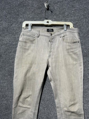 APC Petit Standard Jean Droit Etroit Men's Size 29 Gray Straight Leg Button Fly - Picture 2 of 13