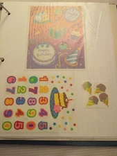 Vintage Birthday Stickers Lot Hallmark Mrs Grossmans Pearly Ice Cream Cones