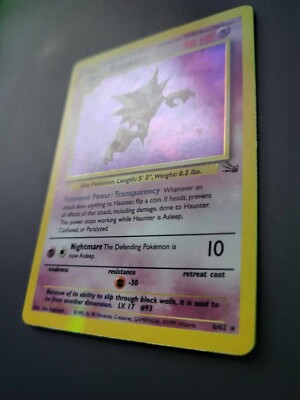*Micro Holo Shift* 1999 Pokémon WOTC Haunter Holo Rare Fossil Set 6/62 MP 