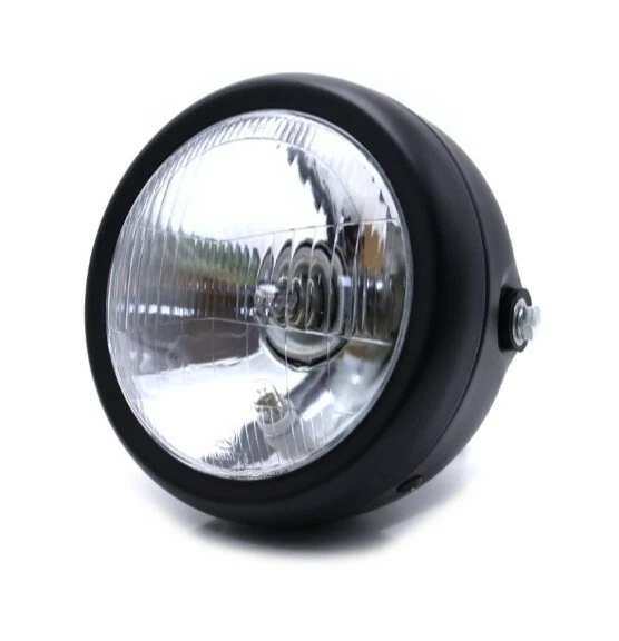 🇮🇹 FARO MOTO 6.5" NERO OPACO CAFE RACER HARLEY GUZZI FANALE ANTERIORE MOTO - Immagine 2 di 4