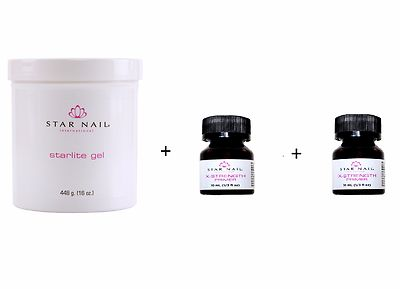 #ad Star Nail Starlite UV Gel THICK Clear 16oz 448g 2 X Strength Primers 1 3 oz $167.99