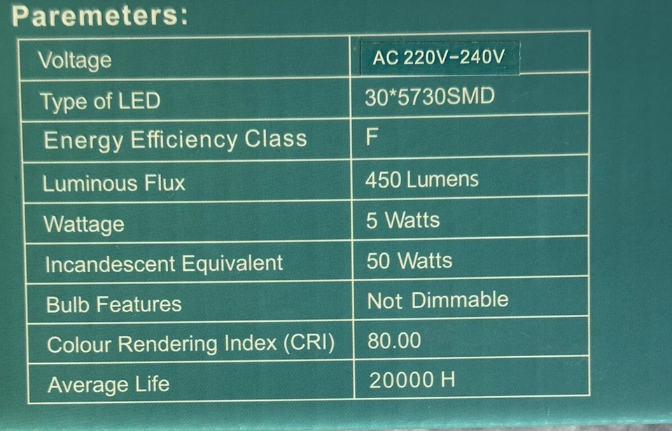 Bonnov GU10 LED Bulb 5W, Light Bulbs, 50W Cold White 6000k, 450lm 12 Pack - Image 3 of 3