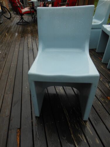 Nemschoff MH/105 Vintage Modern Plastic Blow Mold Chair Light Blue
