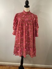 Boohoo Romantic Ruffle Pink Floral Dress Size 10 Excellent Condition