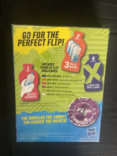 Hasbro Flip Challenge Game Bottle Target Tricks Stunts Skill Action Cards. NEW - Picture 2 of 2