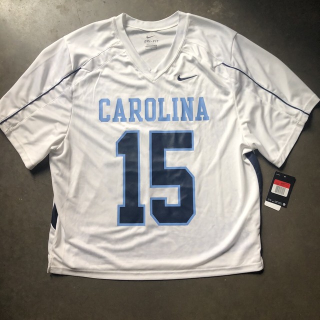 NWT Men's Nike DriFit North Carolina UNC Tar Heels White Lacrosse