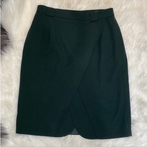 ESCADA Damen Rock Größe 44 oder Large 100% Wolle Stufen Lagen Grün Reißverschluss - Bild 2 von 15