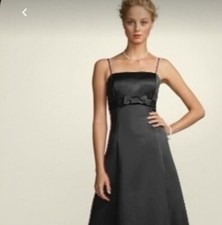 David's Bridal Black Tea Length Dress Bridesmaid, Formal  Prom, Weeding Size 10 