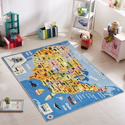 Low Pile Kids Rug for Playroom - Ultra-Thin Non-Slip Kids Area Rug - Washable - 第 107/115 張圖片