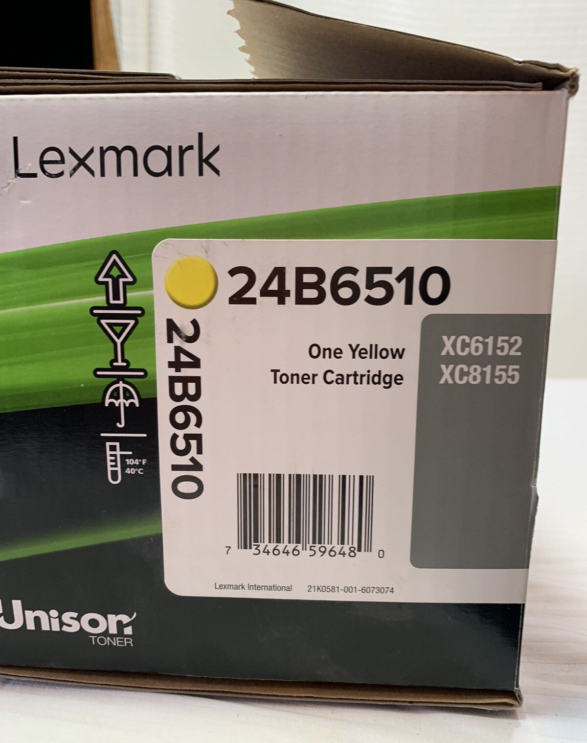 Lexmark 24B6510 Yellow Extra High Yield Toner Cartridge, XC6152, XC8155